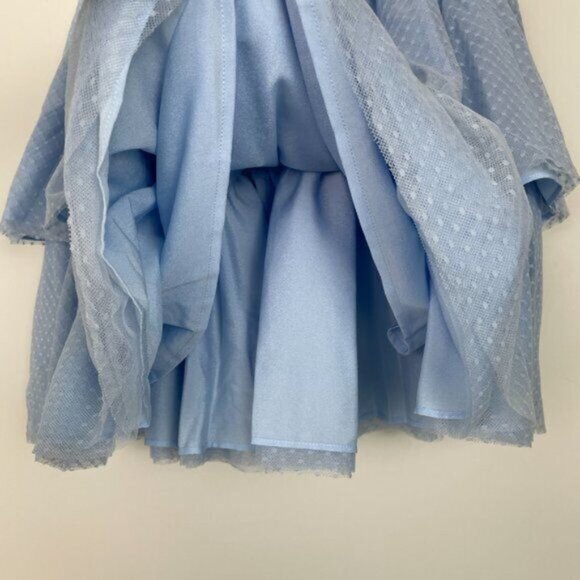 Hill House The Clara Tulle Tiered Dotted Mini Skirt Powder Blue Women Small - Picture 4 of 8